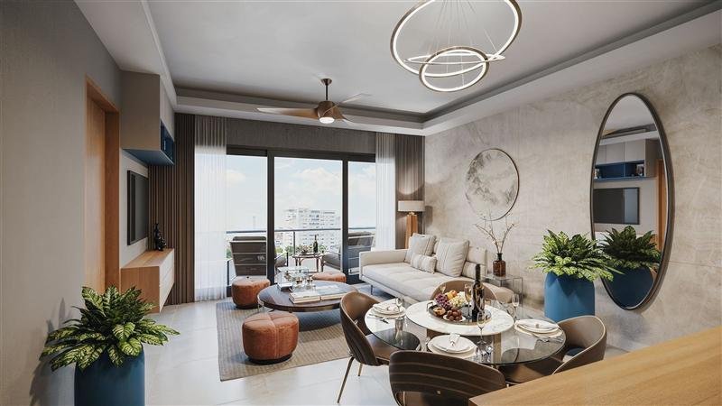 Sala y comedor de un apartamento en Santo Domingo Este