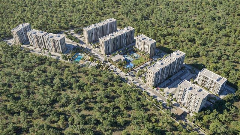 Vista aérea del residencial y su entorno