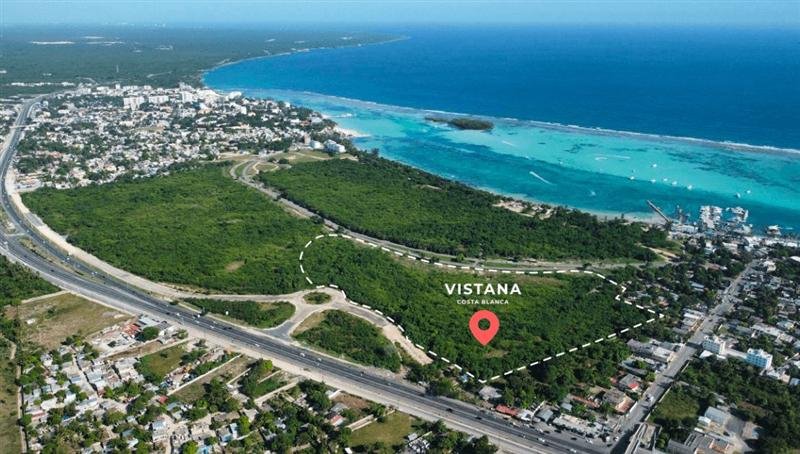 Ubicación de Vistana Costa Blanca frente a la costa de Boca Chica